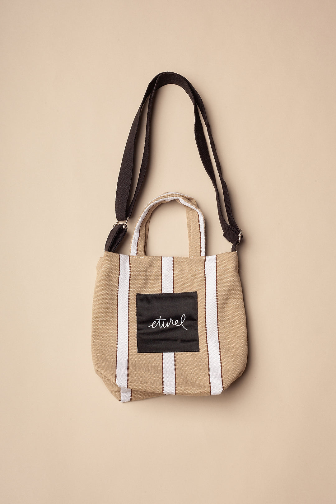 Bolso bandolera mini lona hamaca beige