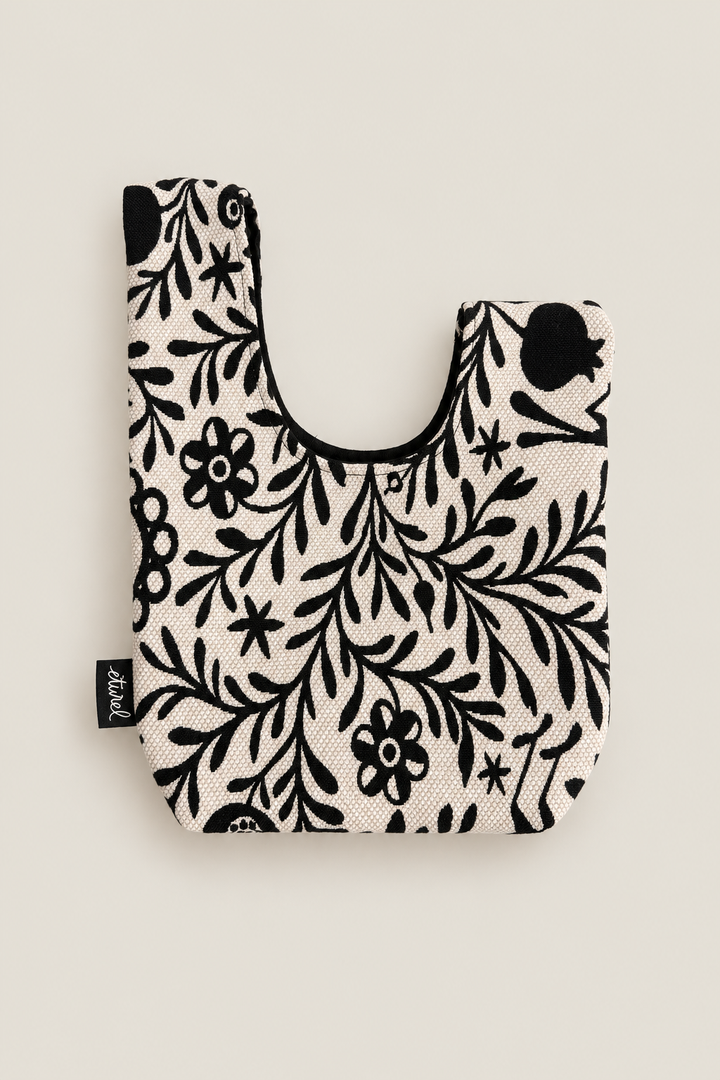 Bolso hatillo mini jacquard granaíno beige