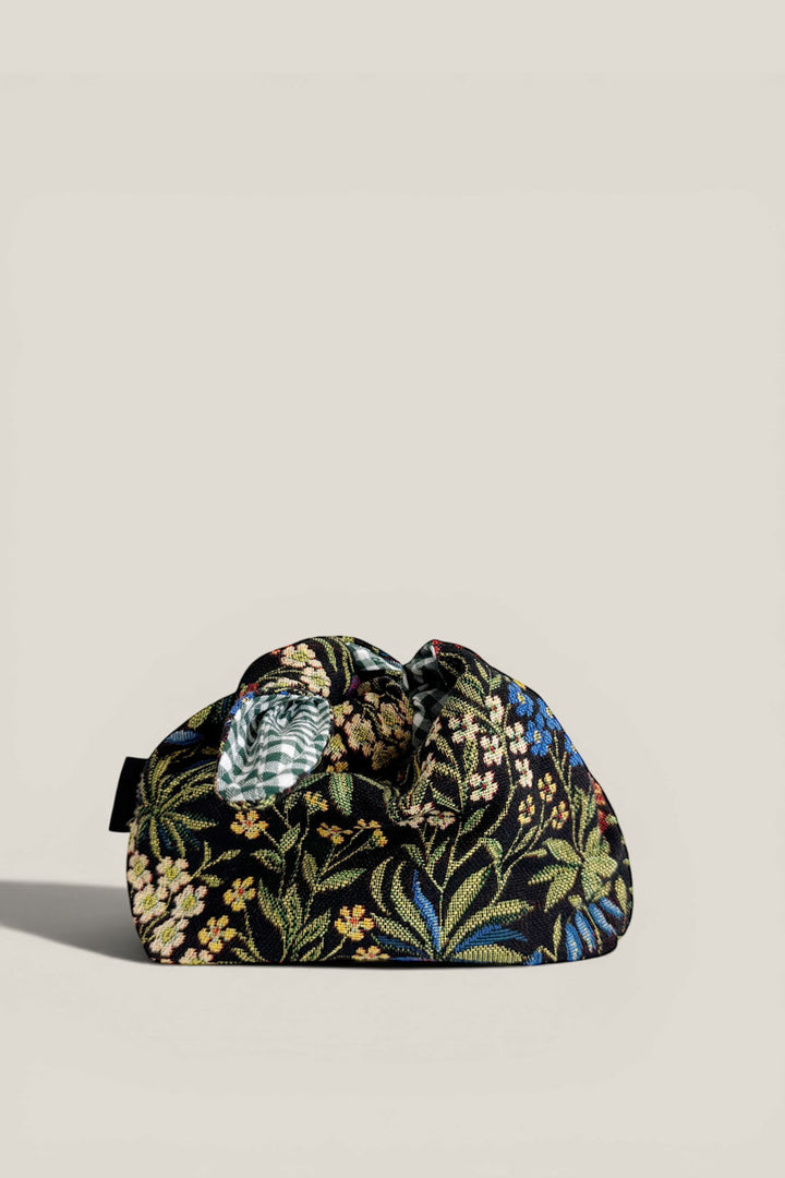 Bolso mano anudado tejido jacquard margaritas