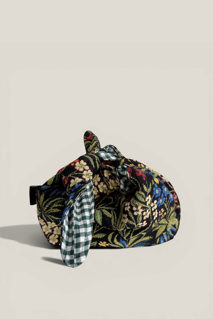 Bolso mano anudado tejido jacquard margaritas