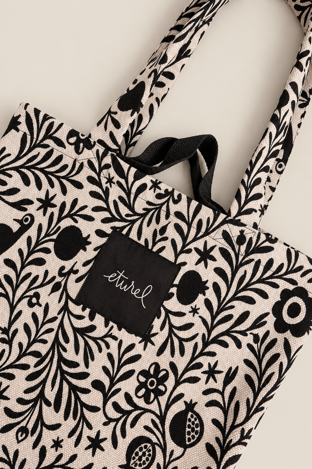 Tote bag jacquard granaíno beige