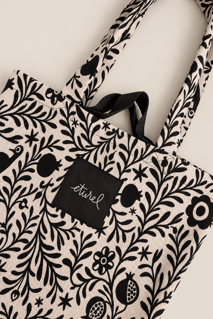 Tote bag jacquard granaíno beige