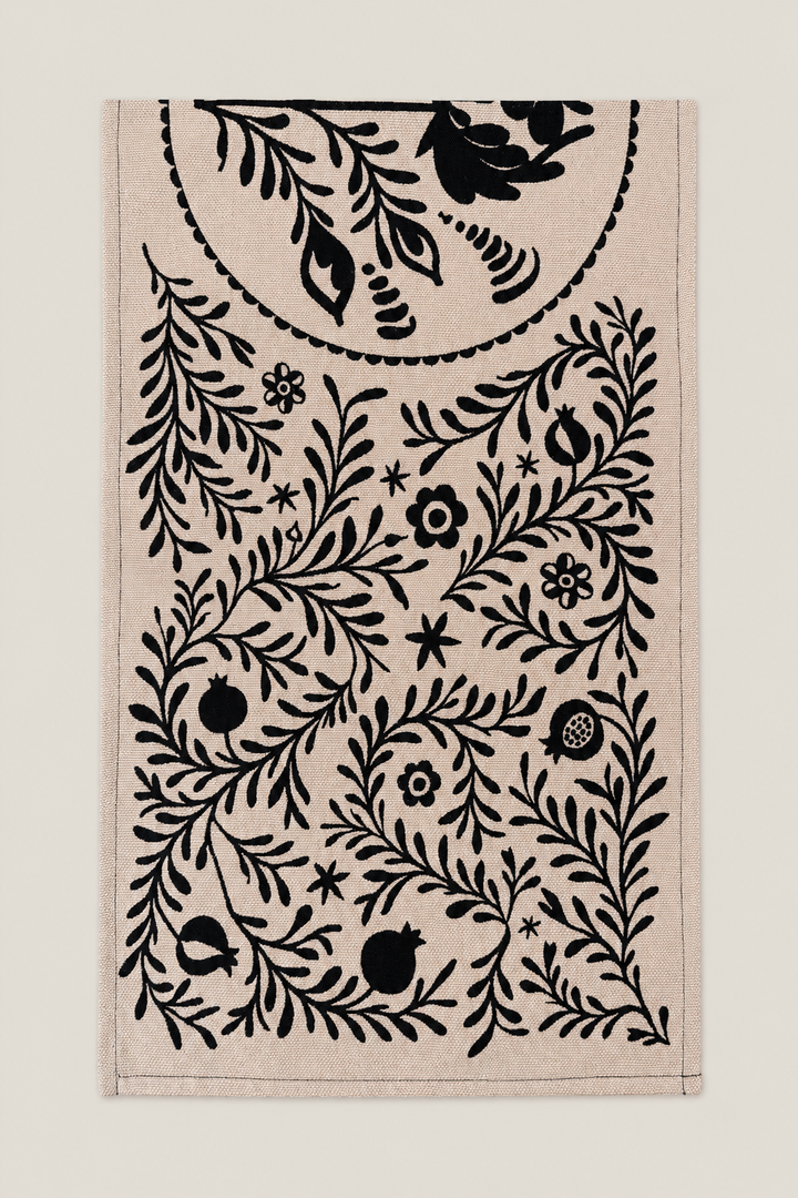 Camino de mesa jacquard granaíno beige