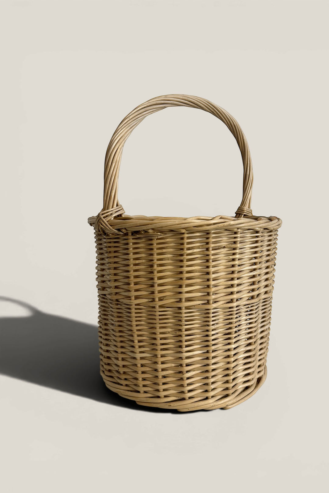 Cesta redonda mimbre blanco