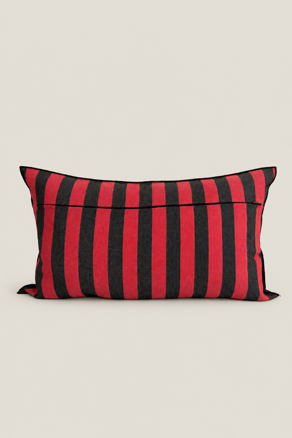 Funda cojín rayas Nazarí rojo y negro 30cmx50cm