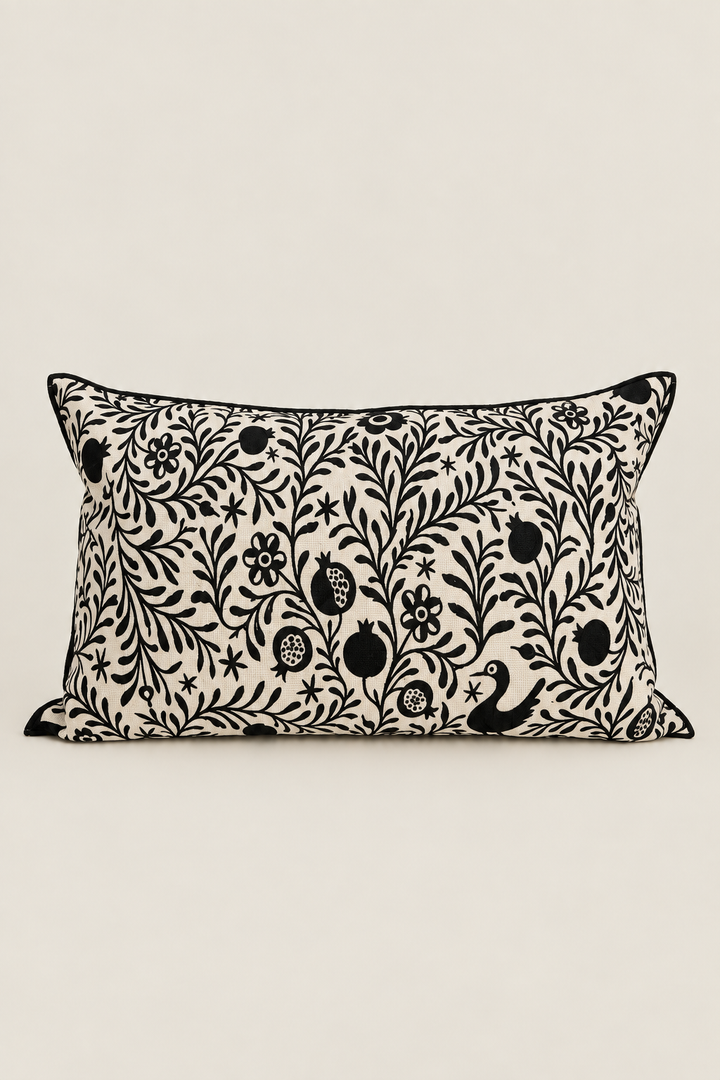 Funda cojín jacquard granaíno beige