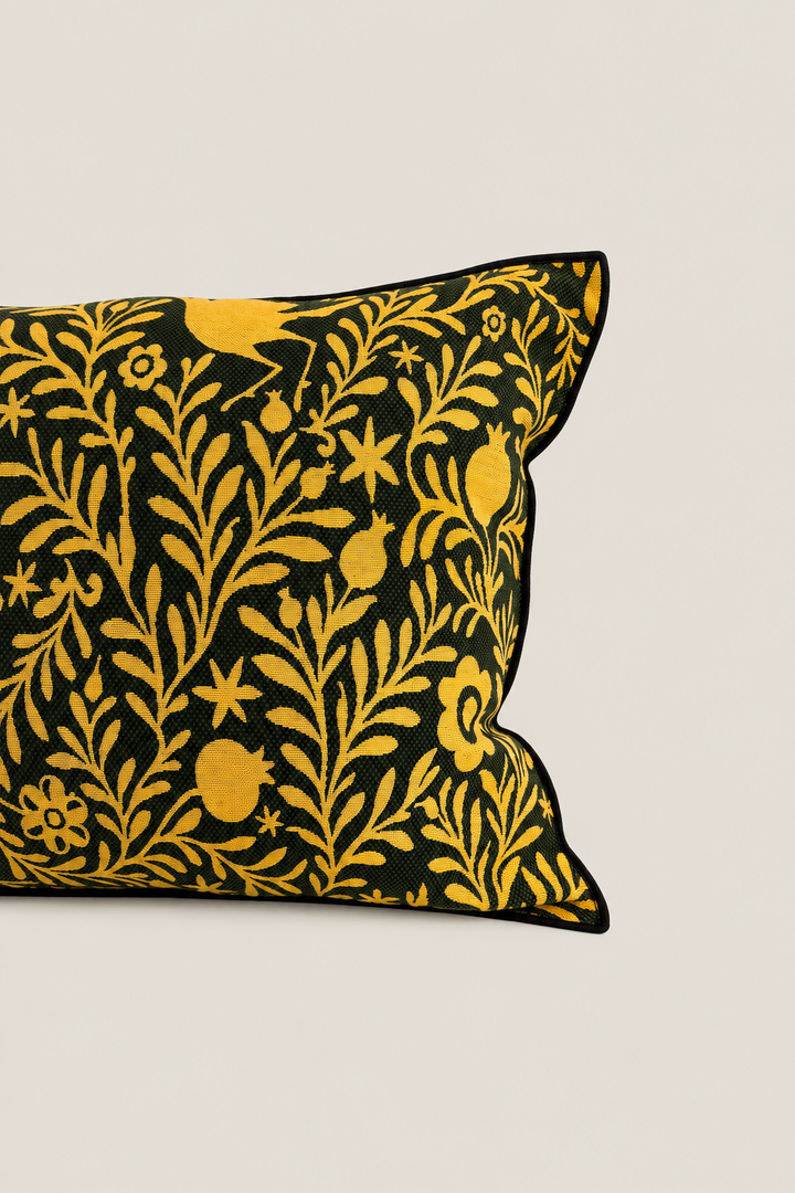 Funda cojín jacquard granaíno amarillo