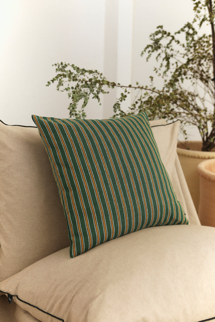 Funda cojín tejido manchego verde 50cmx50cm