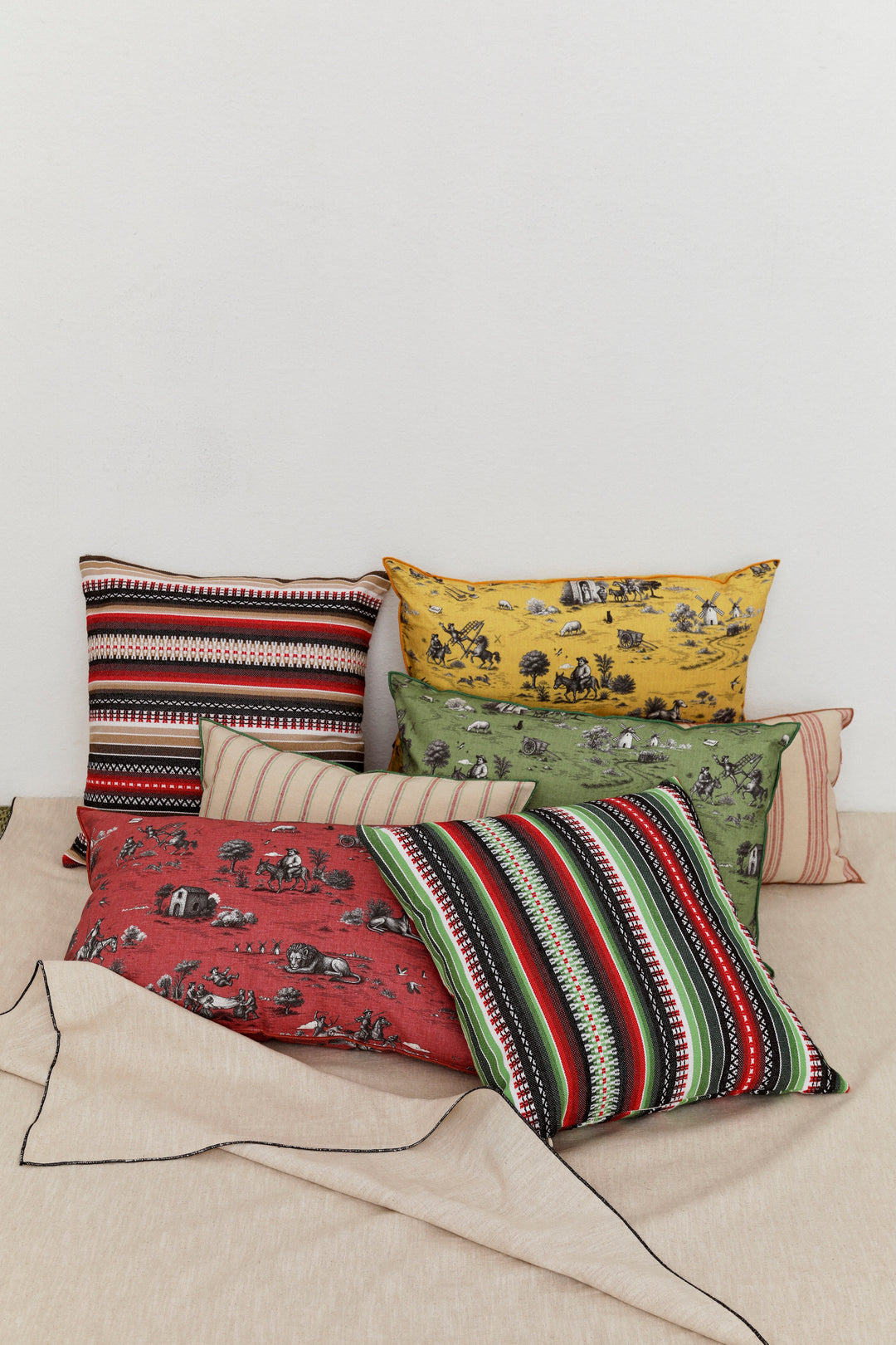 Funda cojín quijote verde