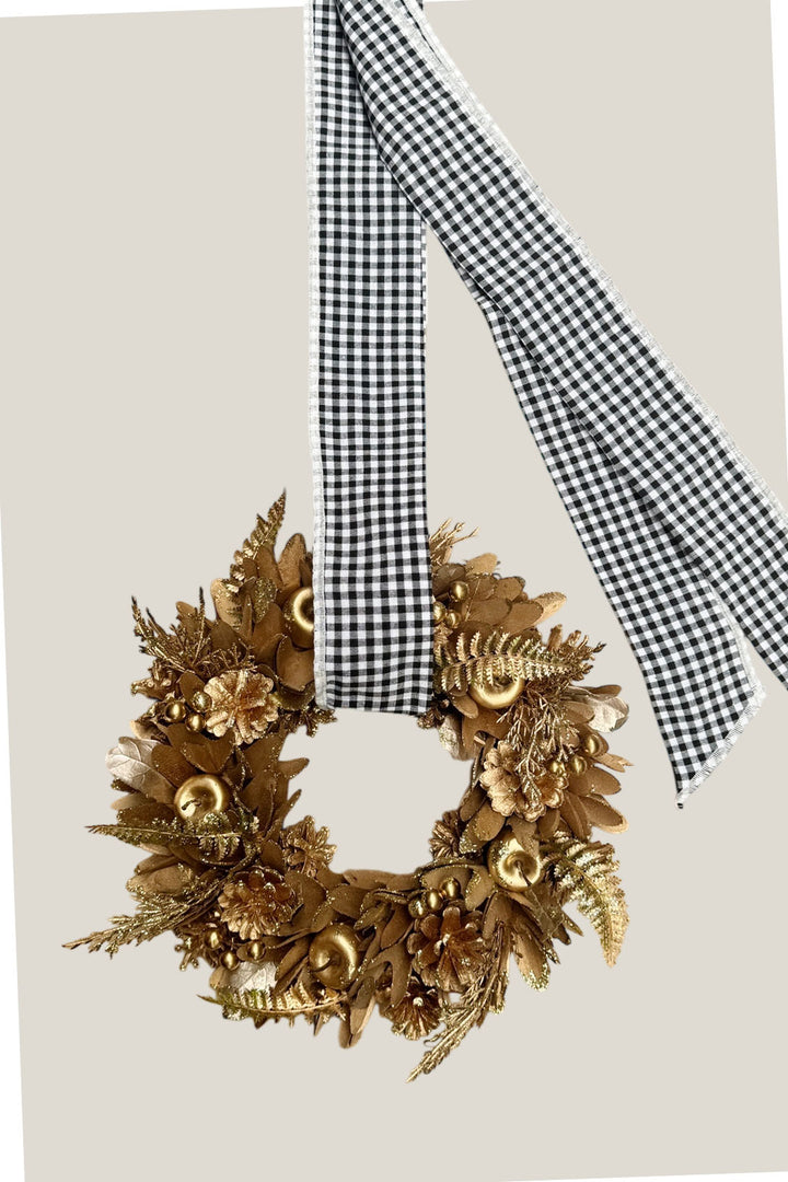 Corona manzana doradas + Lazo