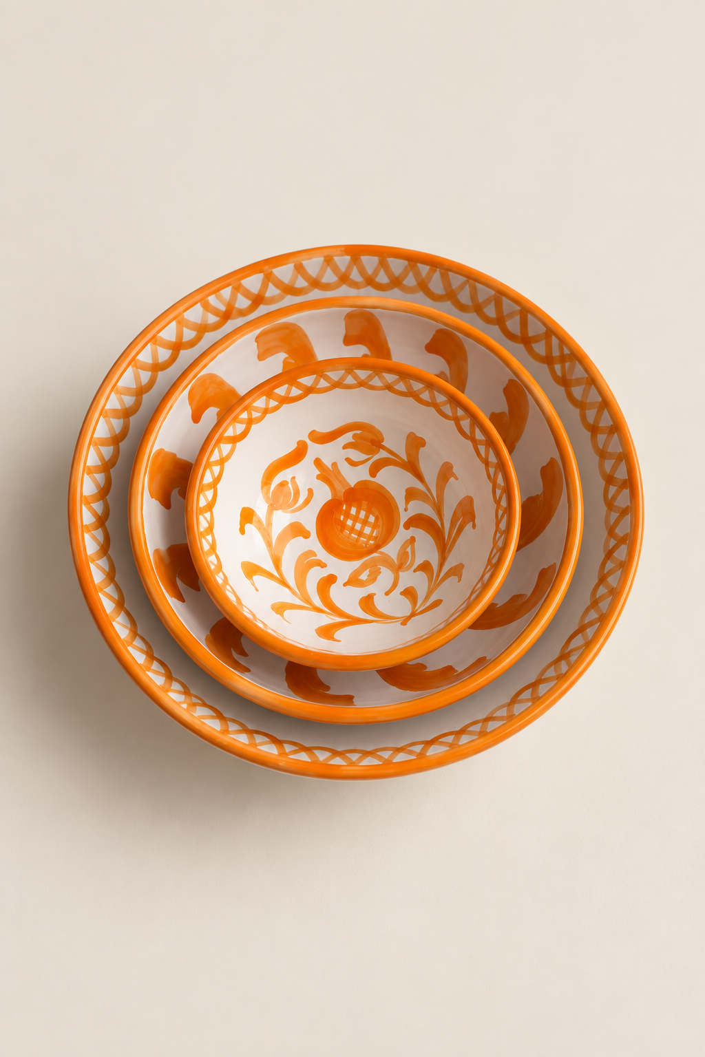 Set de cuencos granaíno naranja ácida