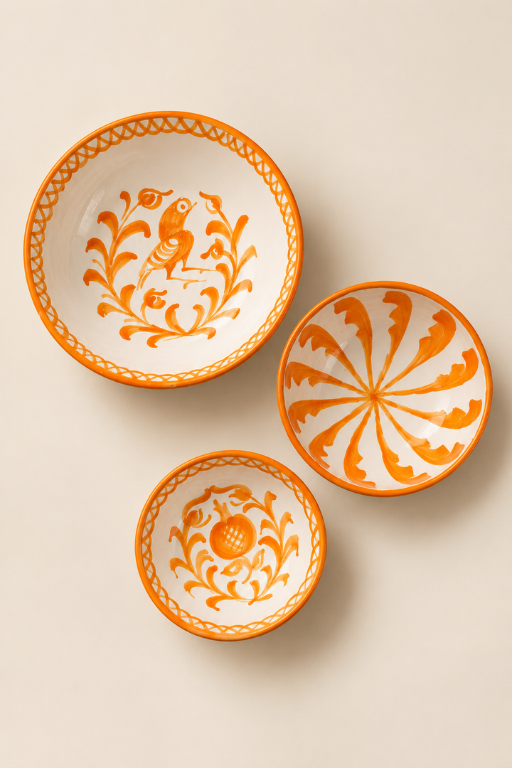 Set de cuencos granaíno naranja ácida