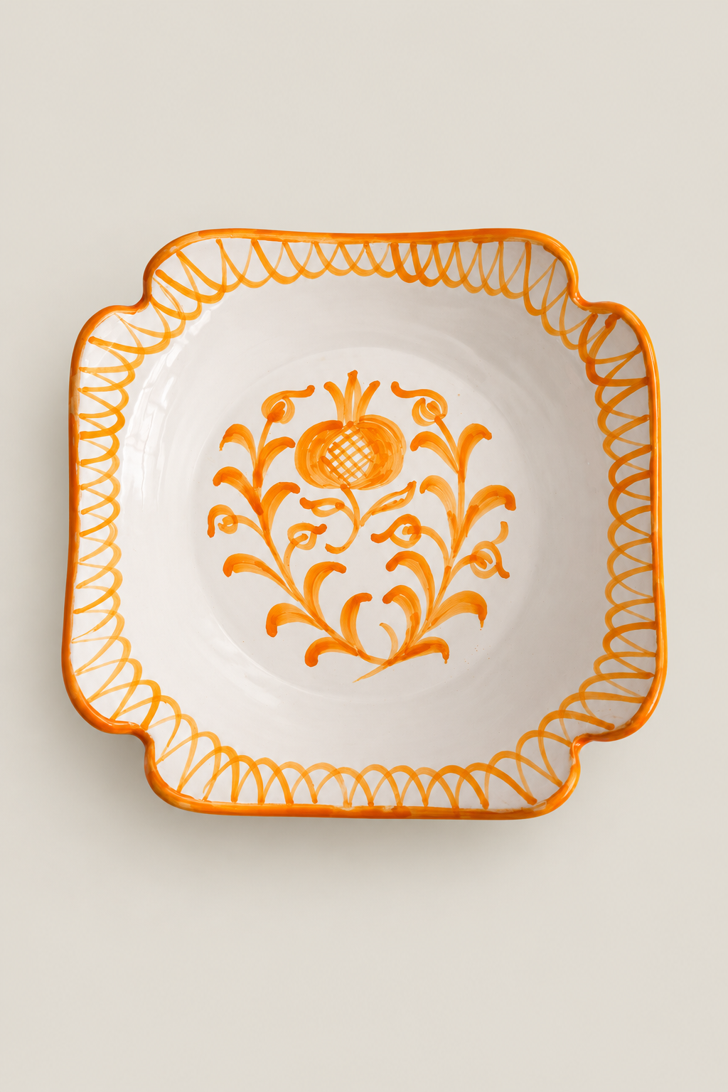 Ensaladera cuadrada granaíno naranja ácida