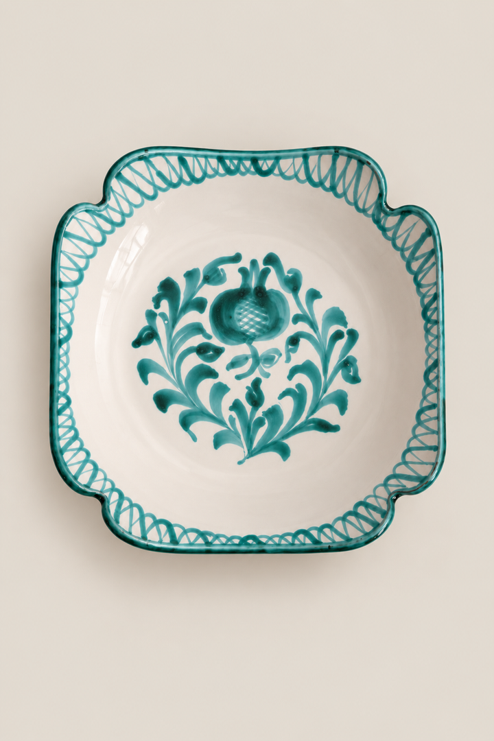 Ensaladera cuadrada granaíno verde
