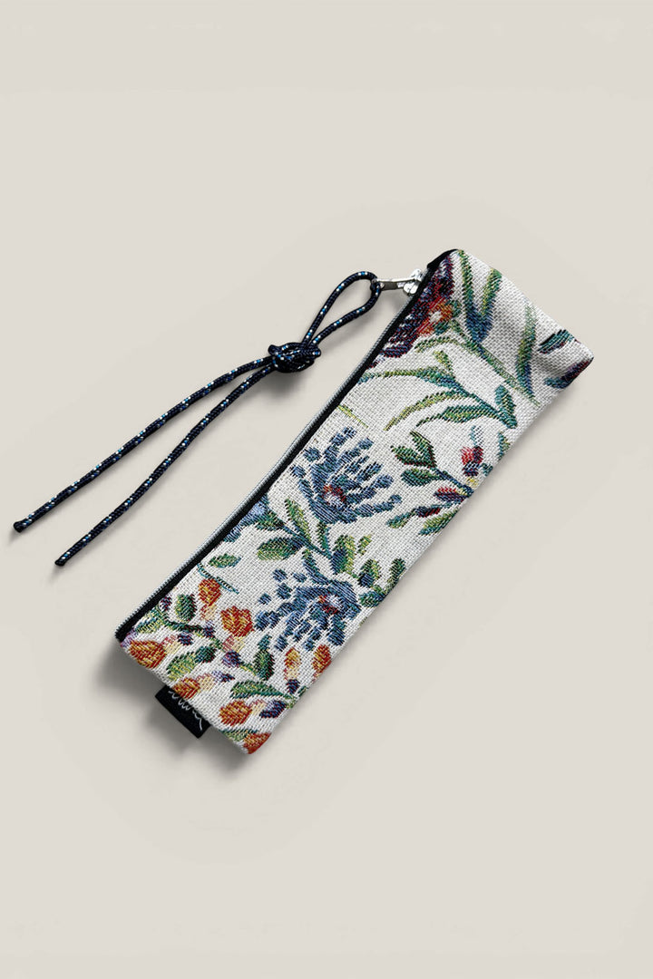 Estuche tejido jacquard flores