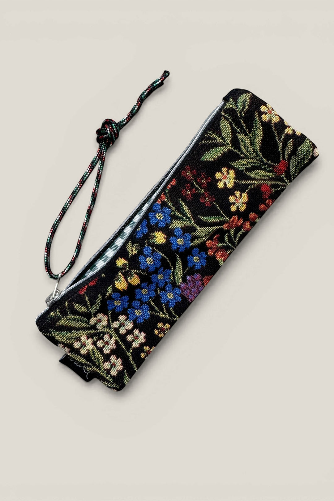 Estuche tejido jacquard flores