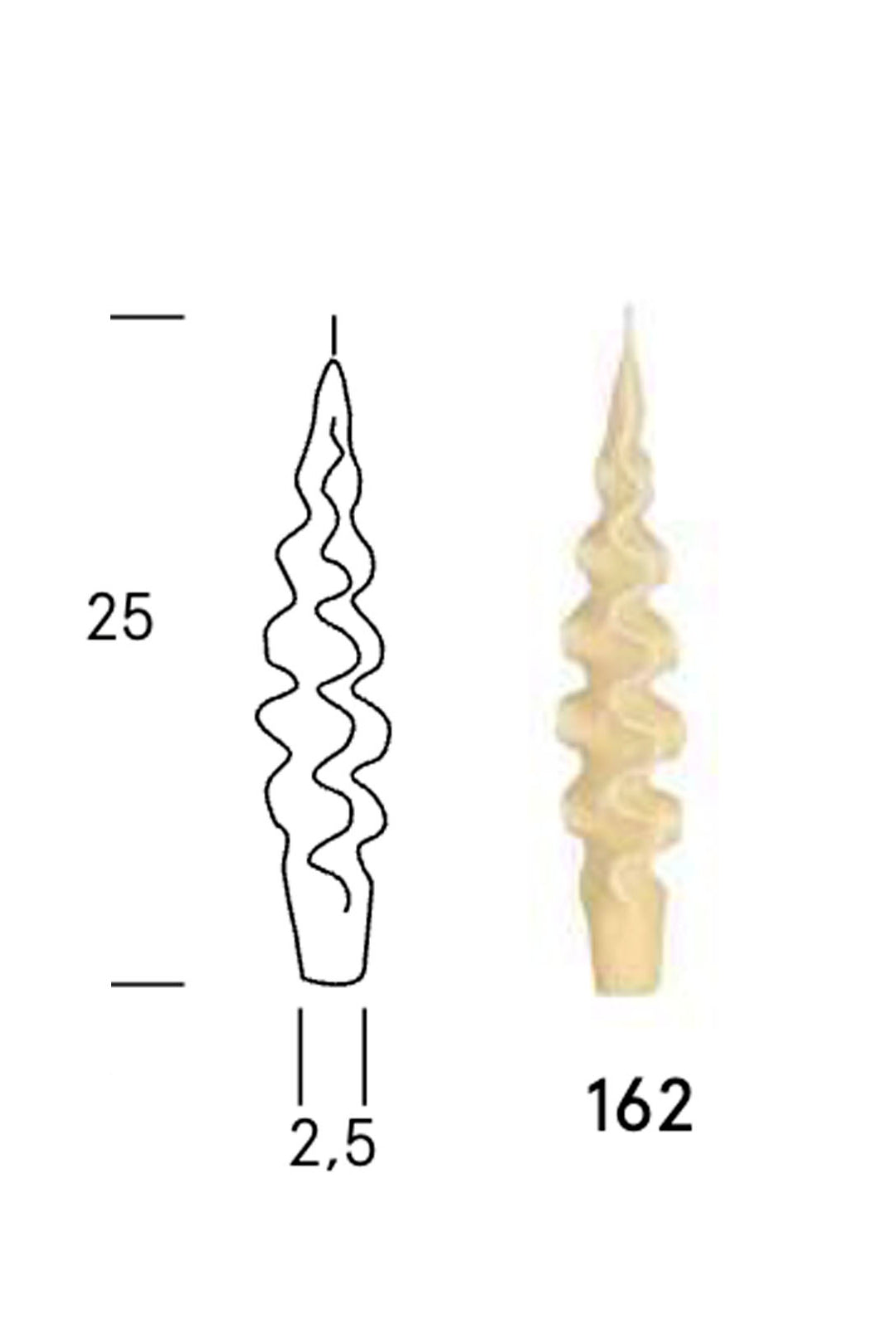 Vela brillante de cera mineral - Fusilli