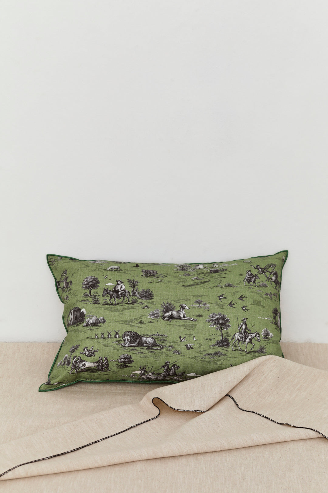 Funda cojín quijote verde