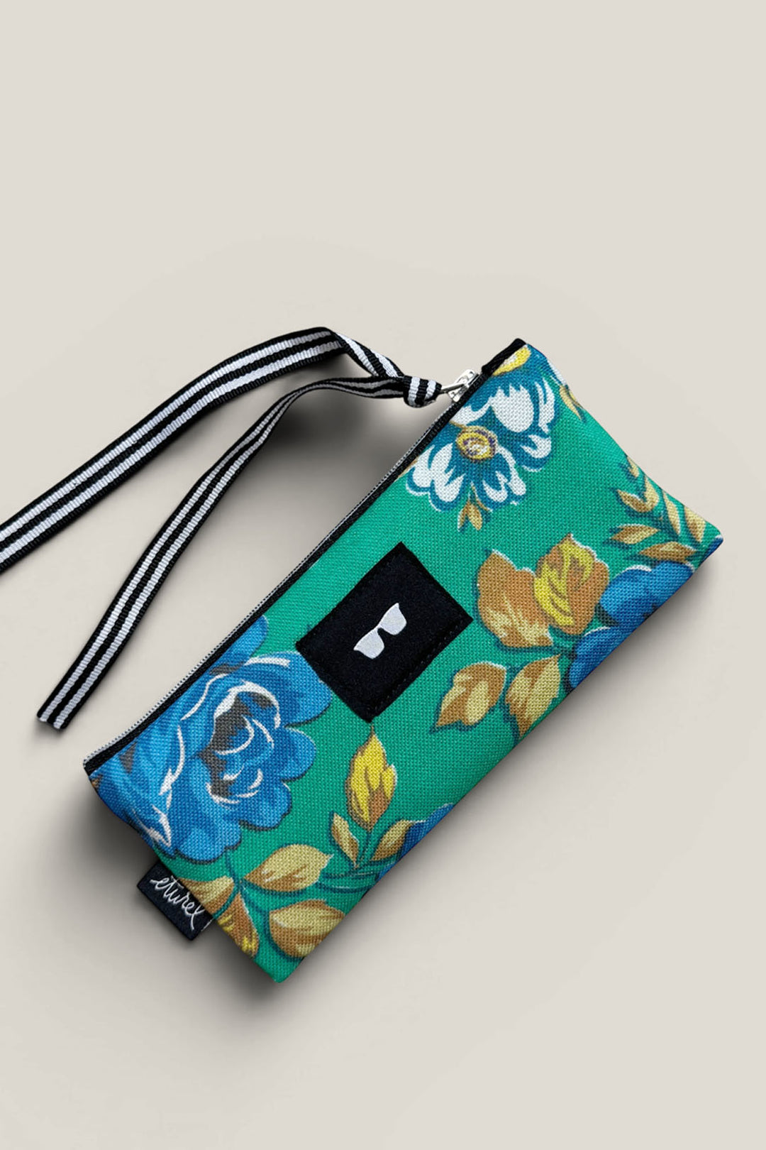 Funda de gafas lona camping flores verde