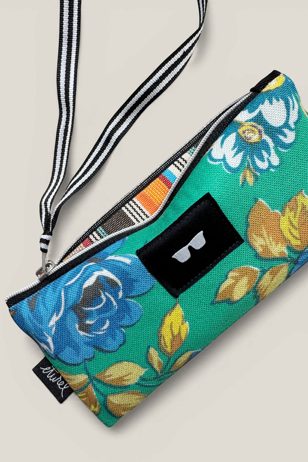 Funda de gafas lona camping flores verde
