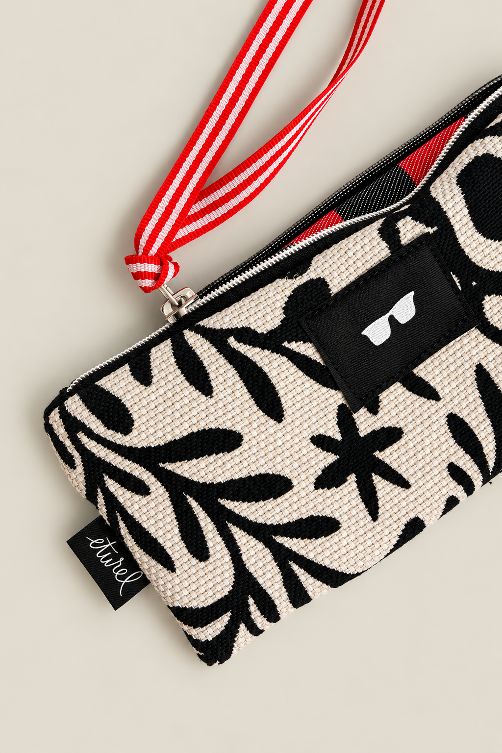 Funda de gafas jacquard granaíno beige