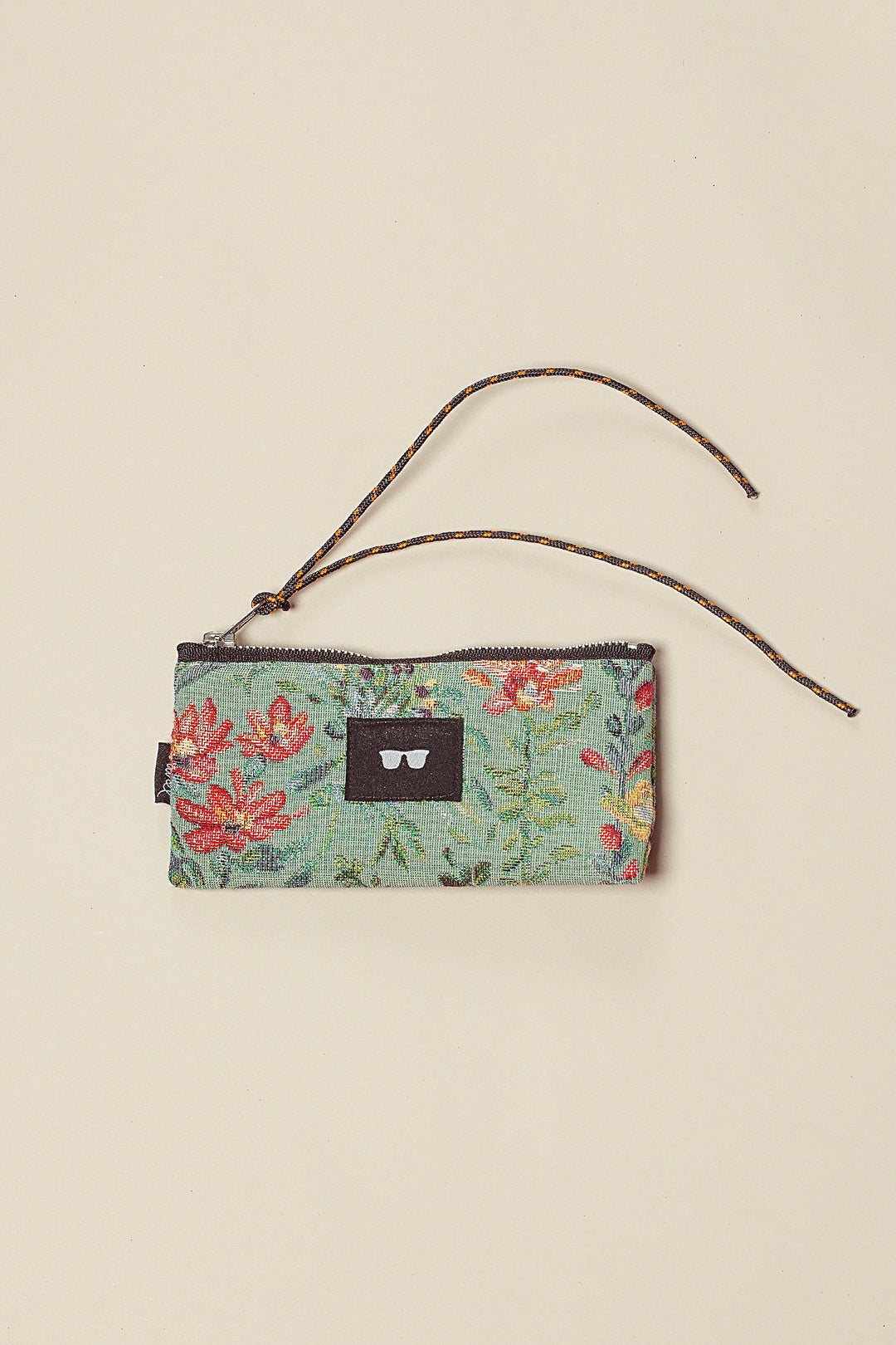 Funda de gafas tejido jacquard flores azaleas celeste