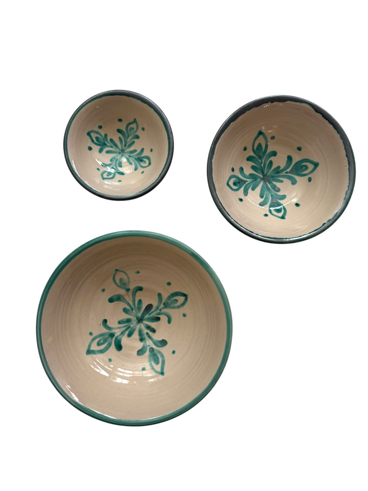 Set de cuencos cerámica granaíno verde (Defectuoso)