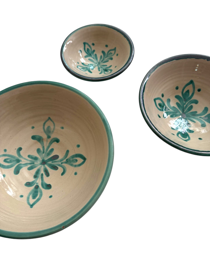 Set de cuencos cerámica granaíno verde (Defectuoso)