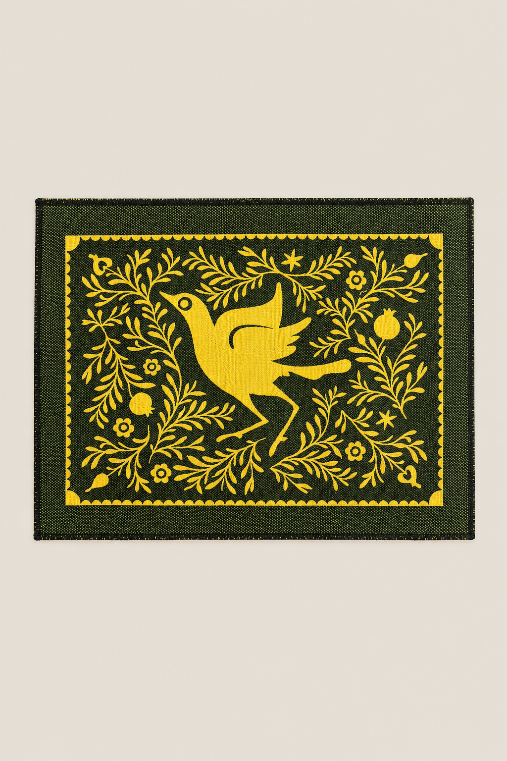 Mantel individual jacquard granaíno amarillo (pack de 2)