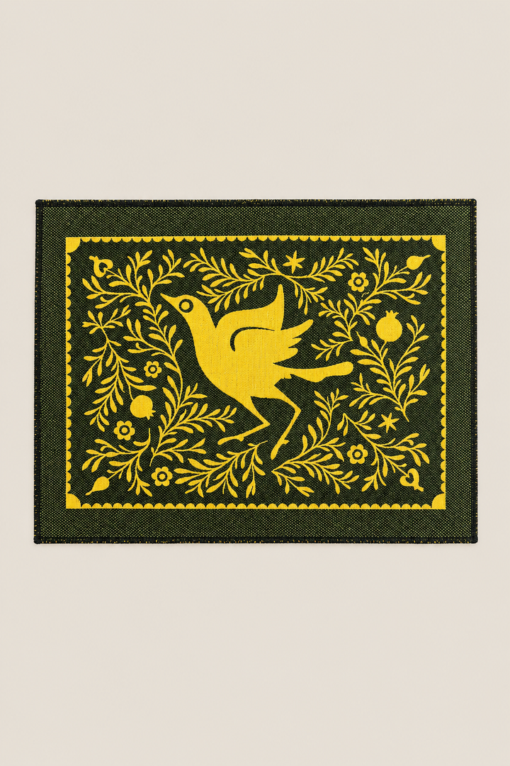 Mantel individual jacquard granaíno amarillo (pack de 2)