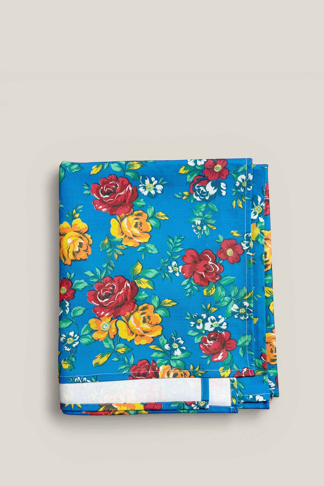 Mantel lona camping flores azul