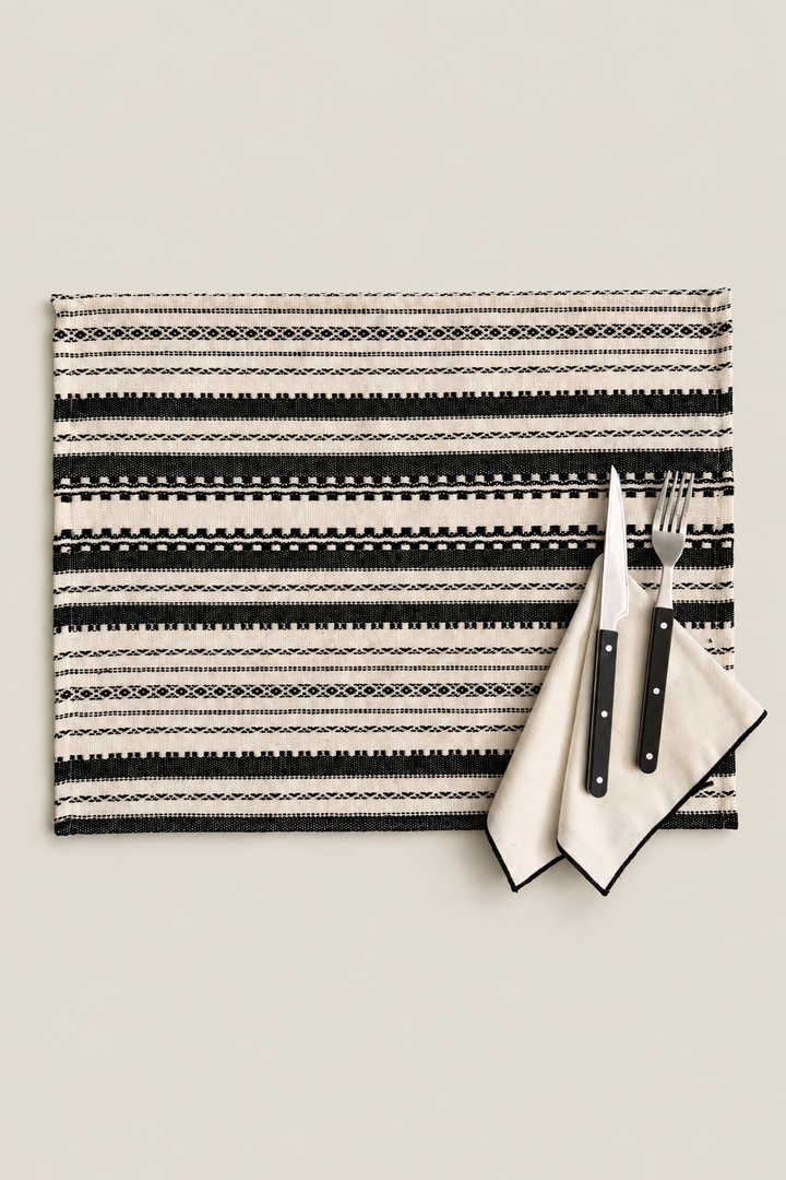 Mantel individual alpujarra negro (pack de 2)