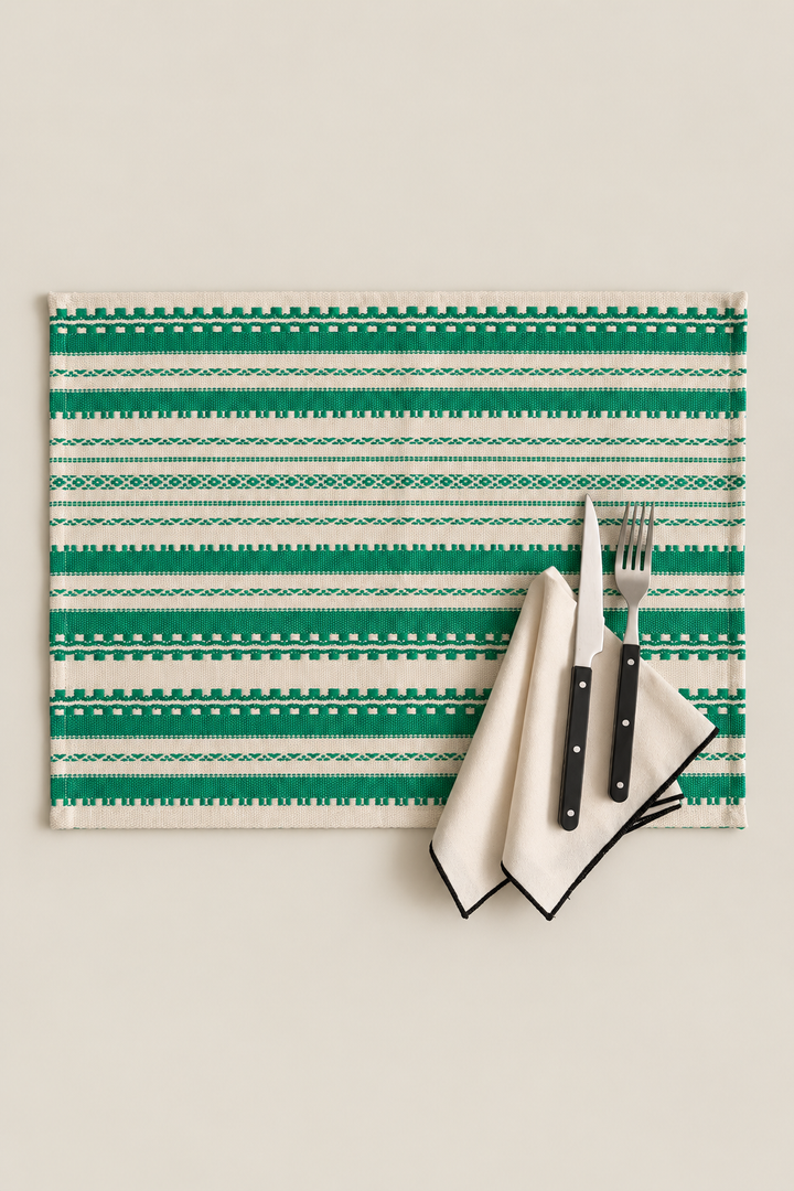 Mantel individual alpujarra verde (pack de 2)