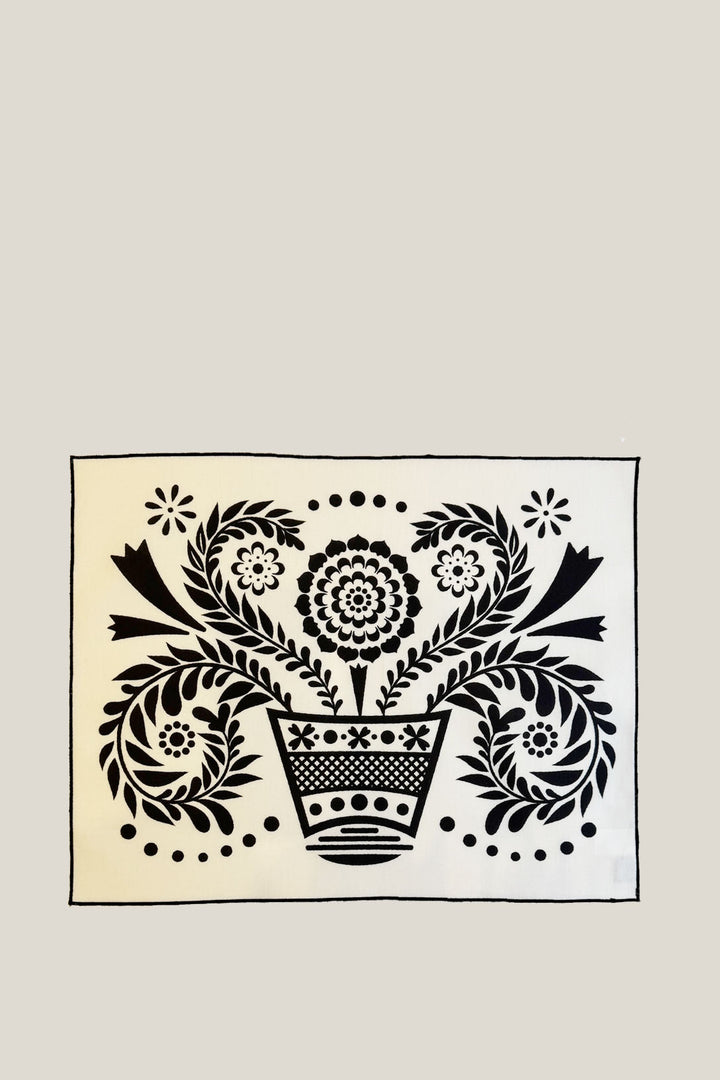 Mantel individual reversible folklore blanco (pack de 4)