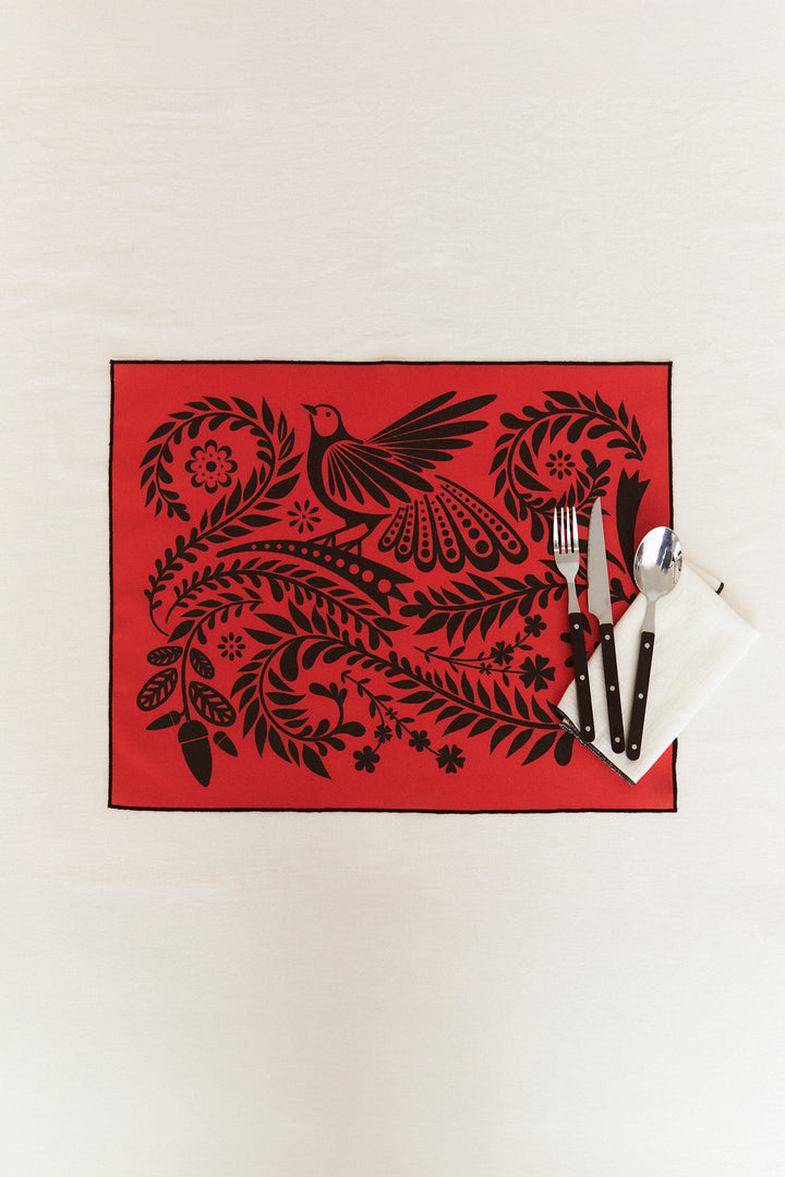 Mantel individual reversible folklore negro (pack de 4)