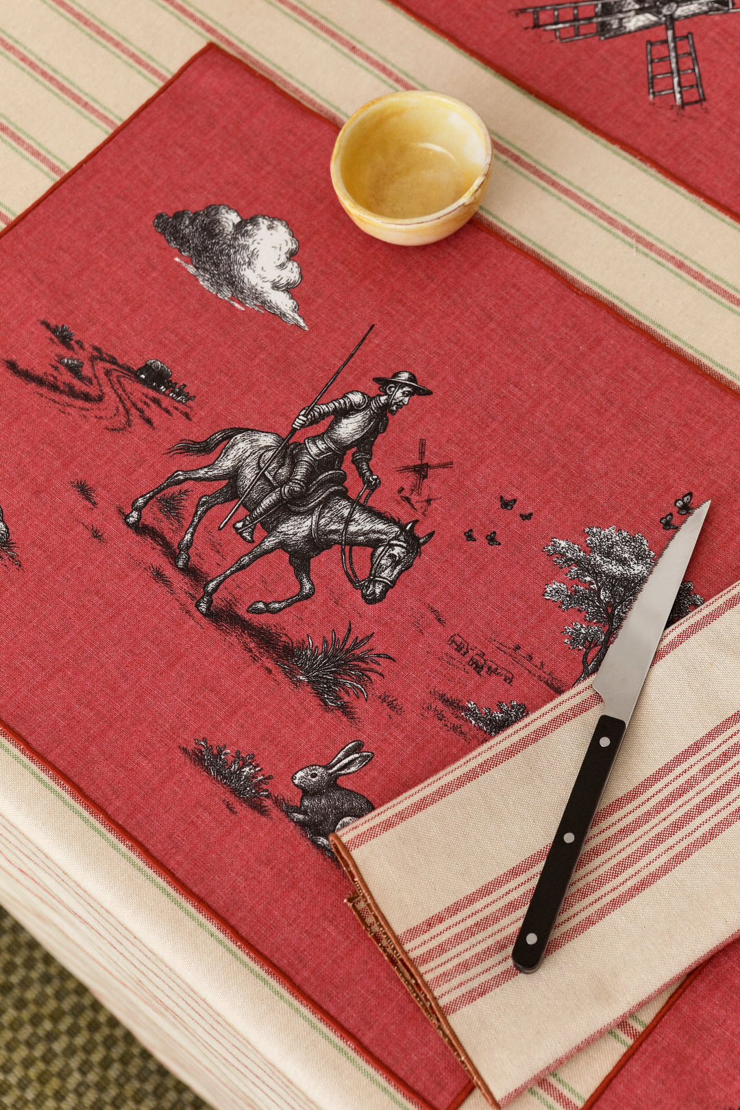 Mantel individual quijote rojo (pack de 4)