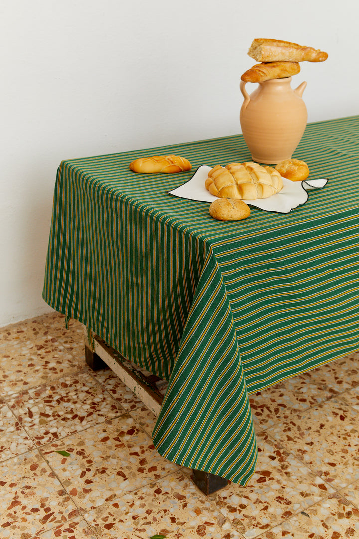 Mantel tejido manchego verde