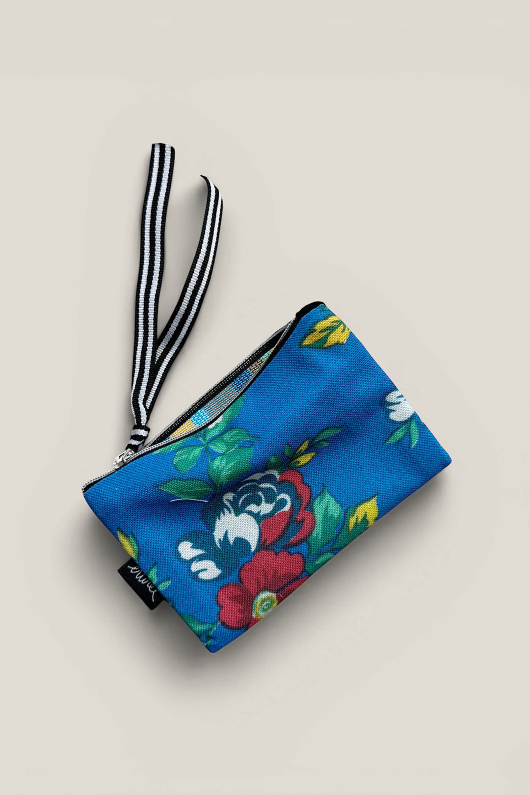 Monedero lona camping flores azul
