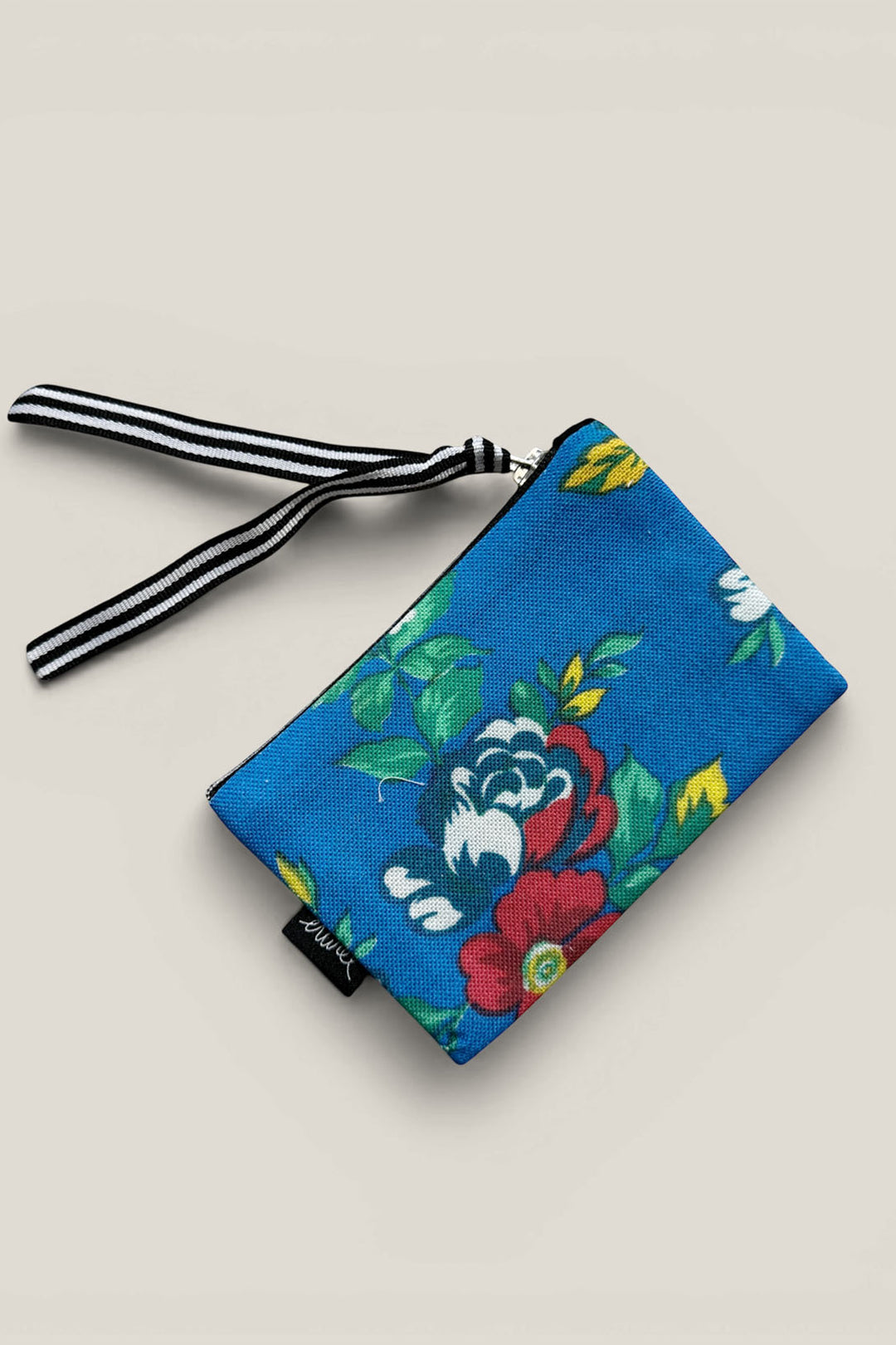 Monedero lona camping flores azul