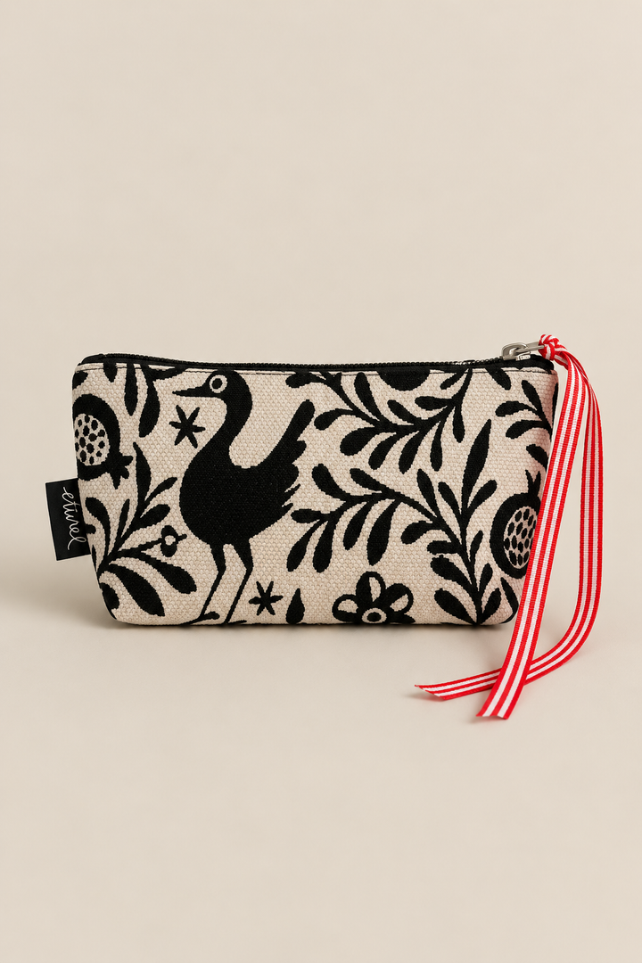 Neceser/estuche tejido jacquard granaíno beige