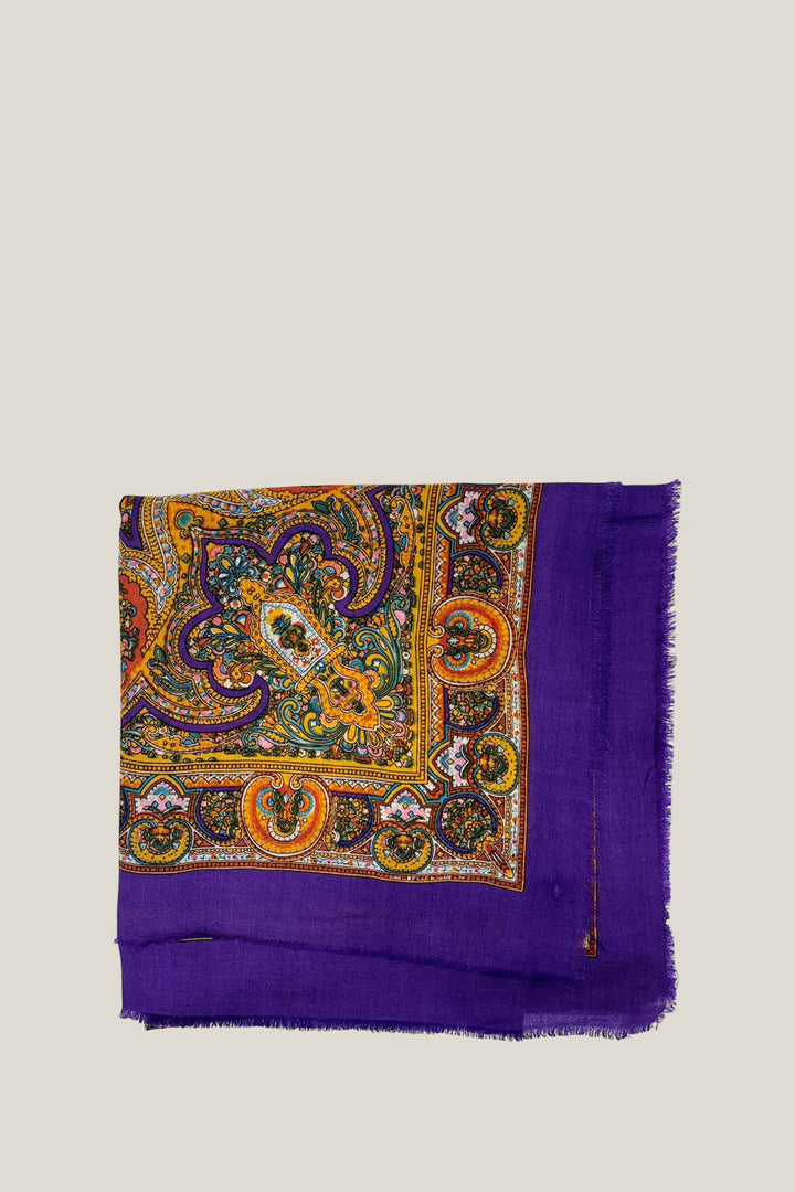 Pañuelo Pisto o Cien Colores lana morado