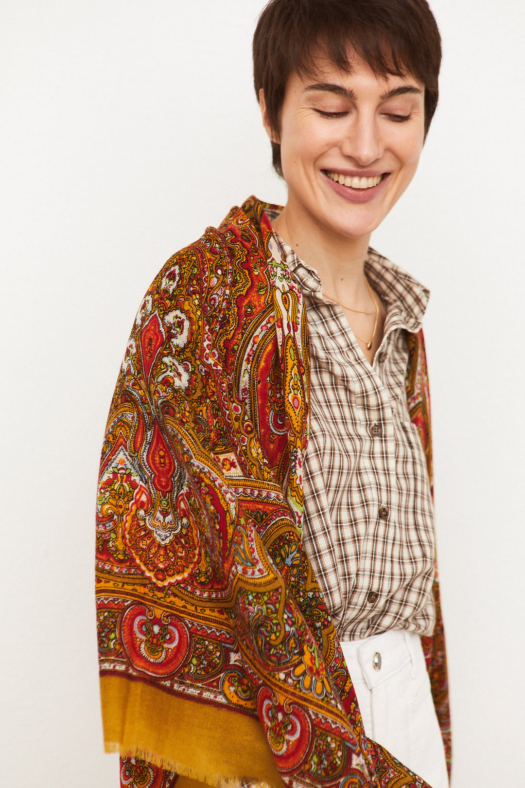 Pañuelo Pisto o Cien Colores lana oro