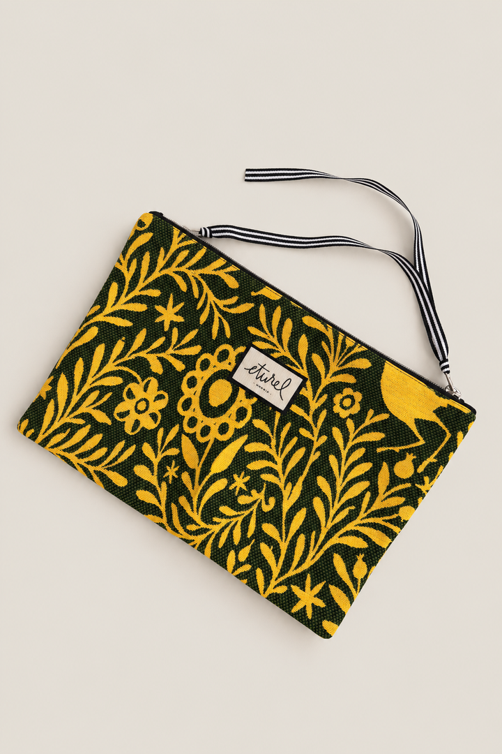 Pouch jacquard granaíno amarillo