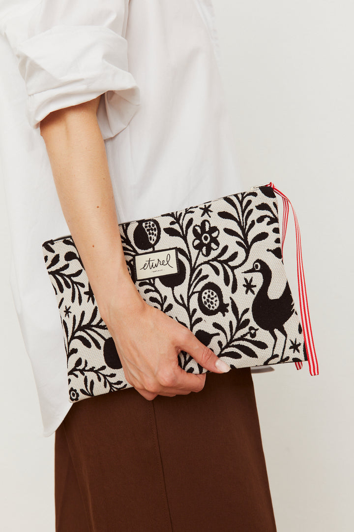 Pouch jacquard granaíno beige