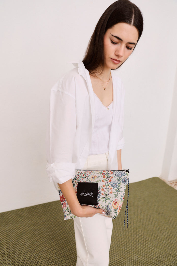 Pouch tejido jacquard azaleas