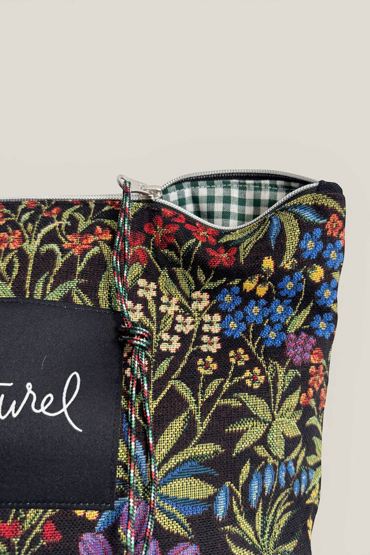 Pouch tejido jacquard margaritas