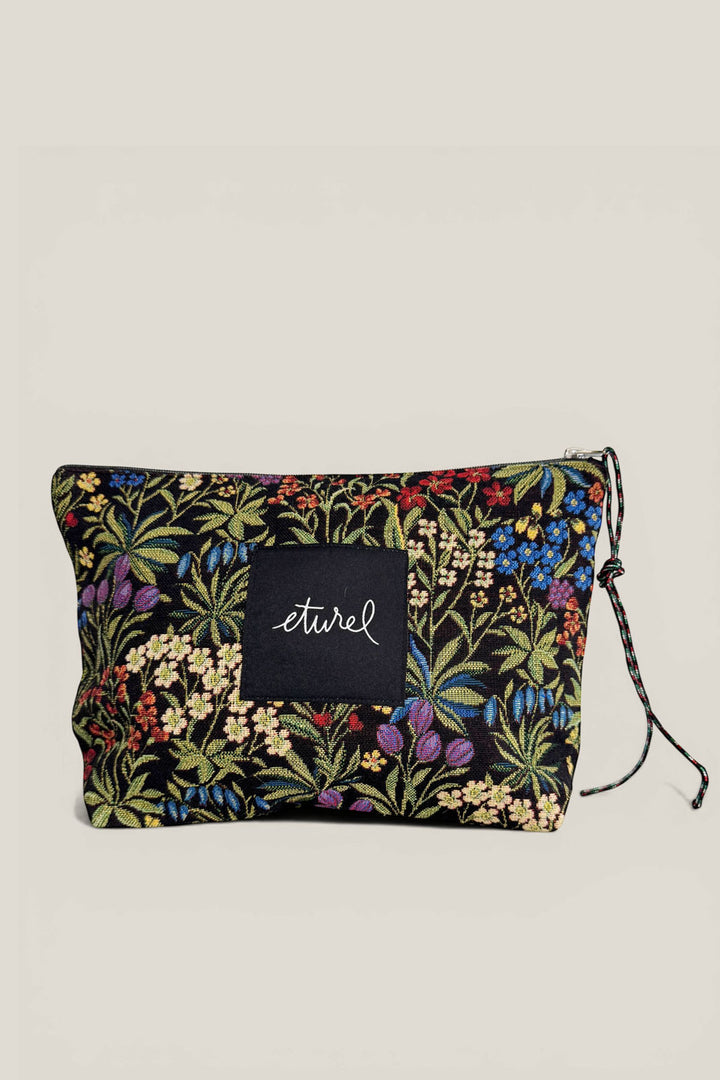 Pouch tejido jacquard margaritas