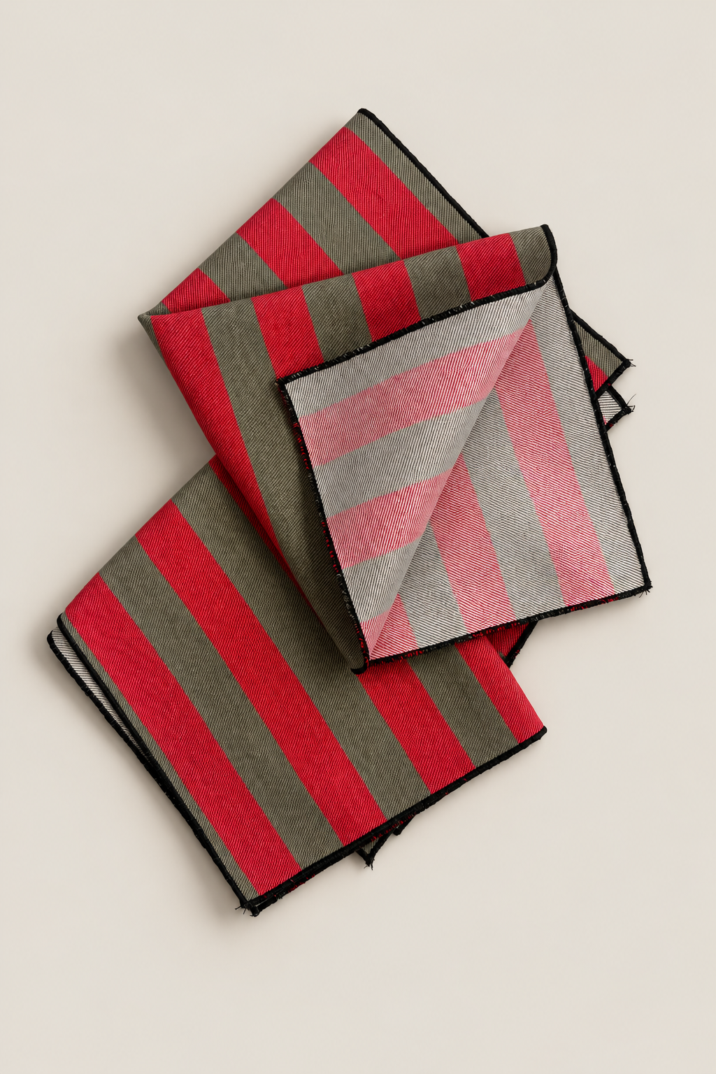 Servilleta  rayas Nazarí rojo y verde (pack de 2)