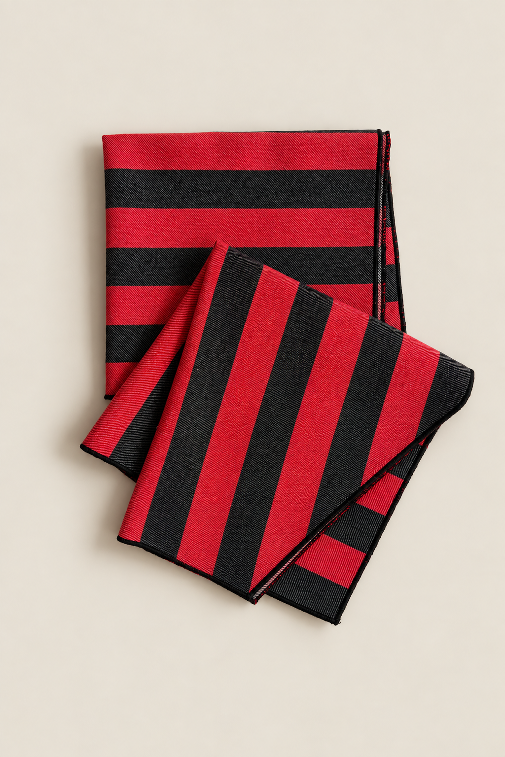 Servilleta  rayas Nazarí rojo y negro (pack de 2)