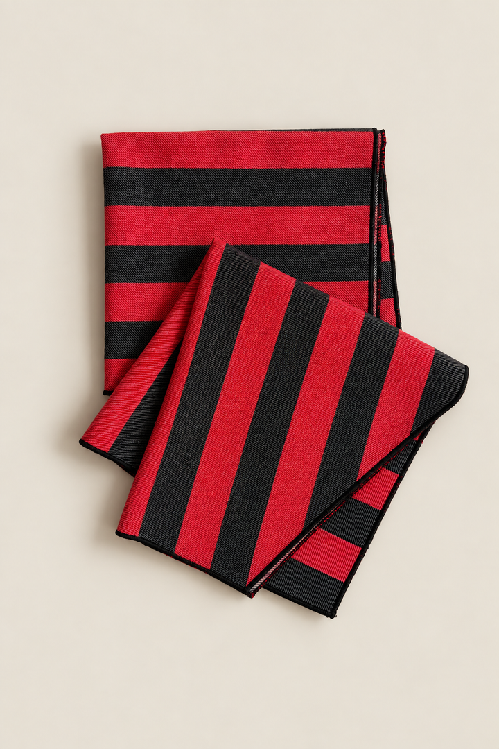Servilleta  rayas Nazarí rojo y negro (pack de 2)